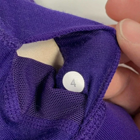 Lululemon Purple Racerback Mesh Workout Athletic Padded Sports Bra Women’s 4 - Picture 6 of 9